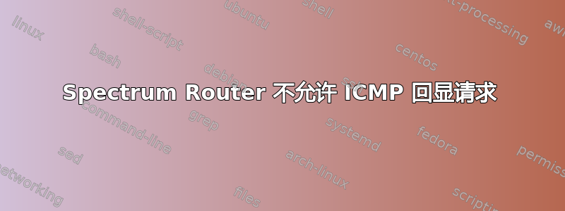 Spectrum Router 不允许 ICMP 回显请求