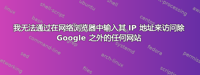 我无法通过在网络浏览器中输入其 IP 地址来访问除 Google 之外的任何网站