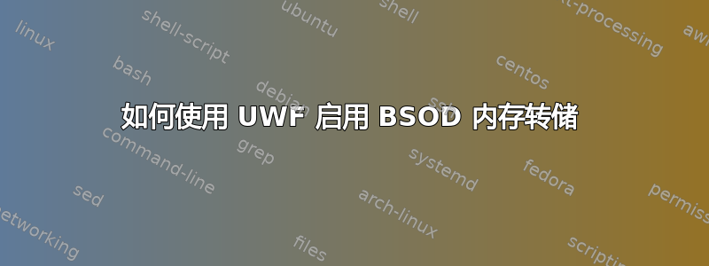 如何使用 UWF 启用 BSOD 内存转储