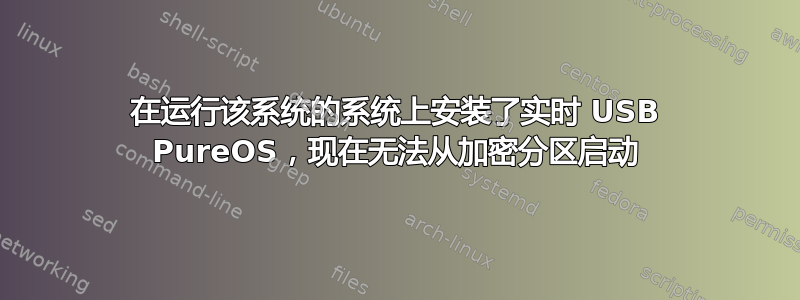 在运行该系统的系统上安装了实时 USB PureOS，现在无法从加密分区启动