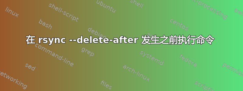 在 rsync --delete-after 发生之前执行命令