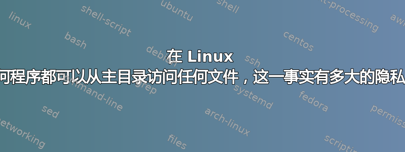 在 Linux 中，任何程序都可以从主目录访问任何文件，这一事实有多大的隐私问题？