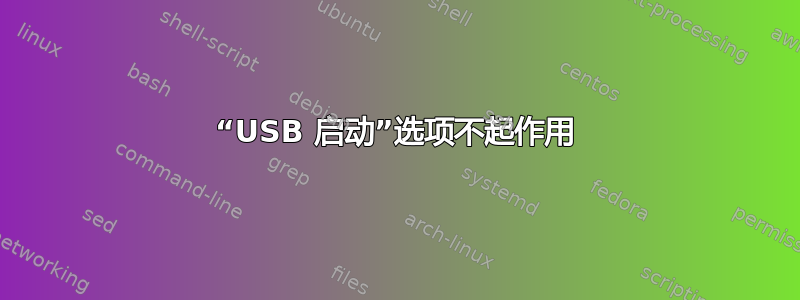 “USB 启动”选项不起作用