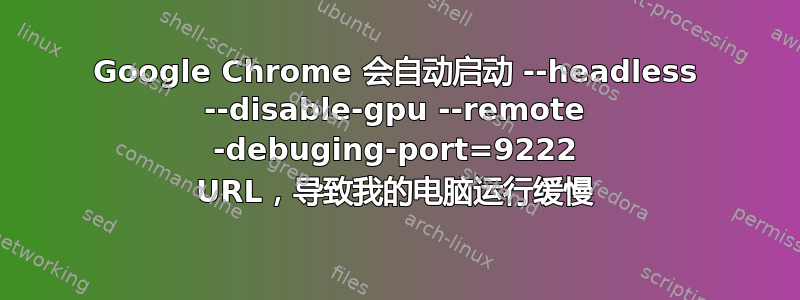 Google Chrome 会自动启动 --headless --disable-gpu --remote -debuging-port=9222 URL，导致我的电脑运行缓慢