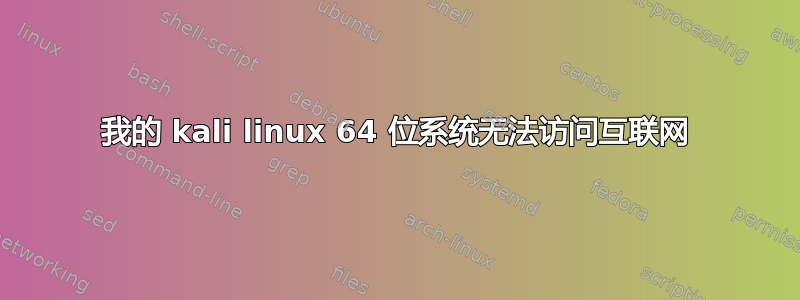 我的 kali linux 64 位系统无法访问互联网