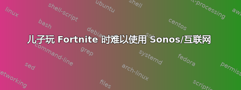 儿子玩 Fortnite 时难以使用 Sonos/互联网