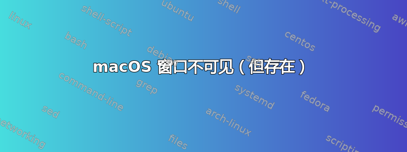 macOS 窗口不可见（但存在）