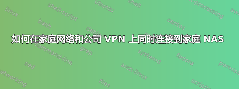 如何在家庭网络和公司 VPN 上同时连接到家庭 NAS