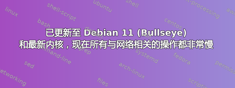 已更新至 Debian 11 (Bullseye) 和最新内核，现在所有与网络相关的操作都非常慢