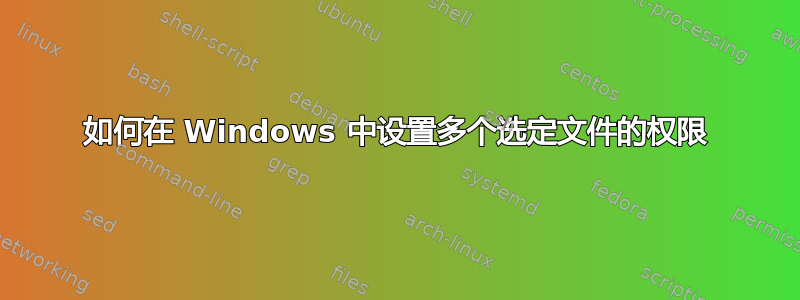 如何在 Windows 中设置多个选定文件的权限