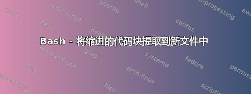 Bash - 将缩进的代码块提取到新文件中