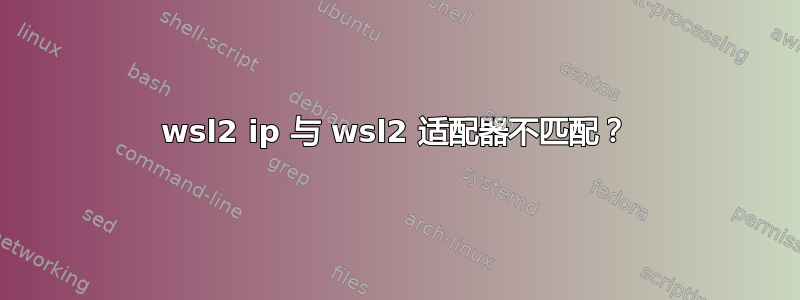 wsl2 ip 与 wsl2 适配器不匹配？