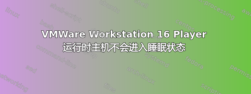 VMWare Workstation 16 Player 运行时主机不会进入睡眠状态