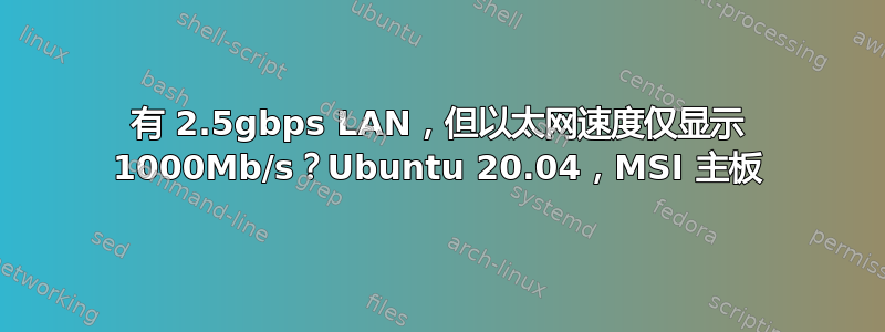 有 2.5gbps LAN，但以太网速度仅显示 1000Mb/s？Ubuntu 20.04，MSI 主板