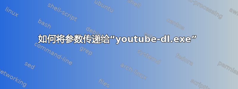 如何将参数传递给“youtube-dl.exe”