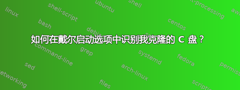 如何在戴尔启动选项中识别我克隆的 C 盘？