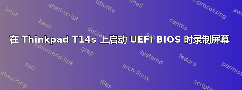 在 Thinkpad T14s 上启动 UEFI BIOS 时录制屏幕