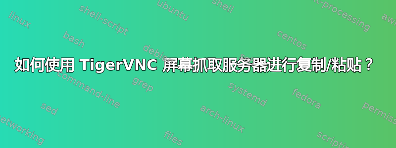 如何使用 TigerVNC 屏幕抓取服务器进行复制/粘贴？