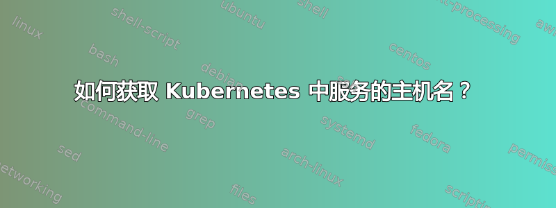 如何获取 Kubernetes 中服务的主机名？