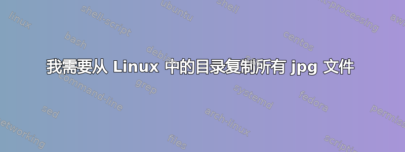 我需要从 Linux 中的目录复制所有 jpg 文件