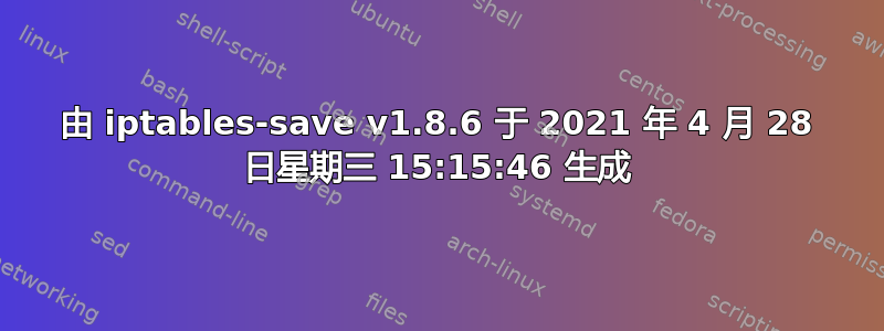 由 iptables-save v1.8.6 于 2021 年 4 月 28 日星期三 15:15:46 生成