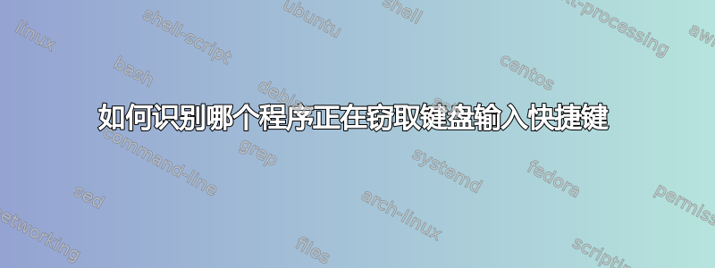 如何识别哪个程序正在窃取键盘输入快捷键