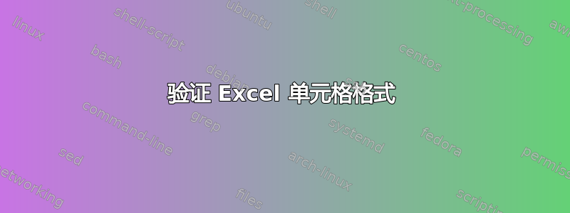 验证 Excel 单元格格式