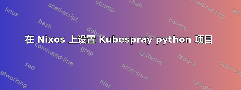 在 Nixos 上设置 Kubespray python 项目