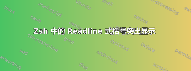 Zsh 中的 Readline 式括号突出显示