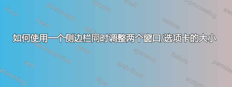 如何使用一个侧边栏同时调整两个窗口/选项卡的大小