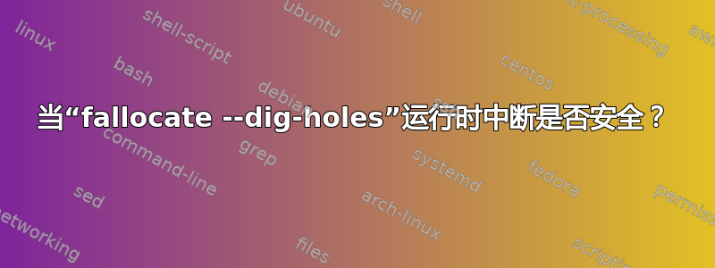 当“fallocate --dig-holes”运行时中断是否安全？