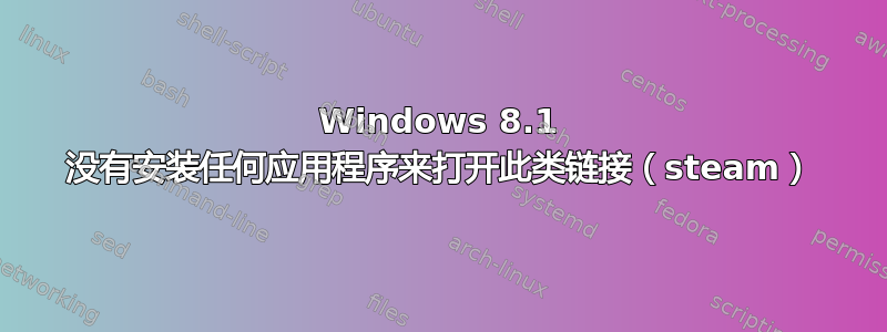 Windows 8.1 没有安装任何应用程序来打开此类链接（steam）