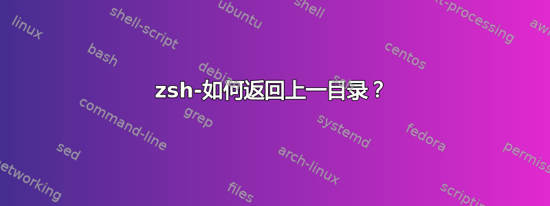 zsh-如何返回上一目录？