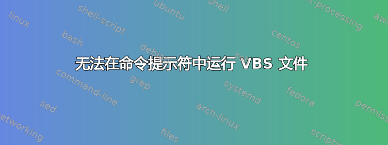 无法在命令提示符中运行 VBS 文件