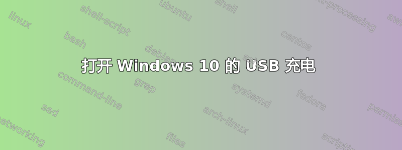 打开 Windows 10 的 USB 充电