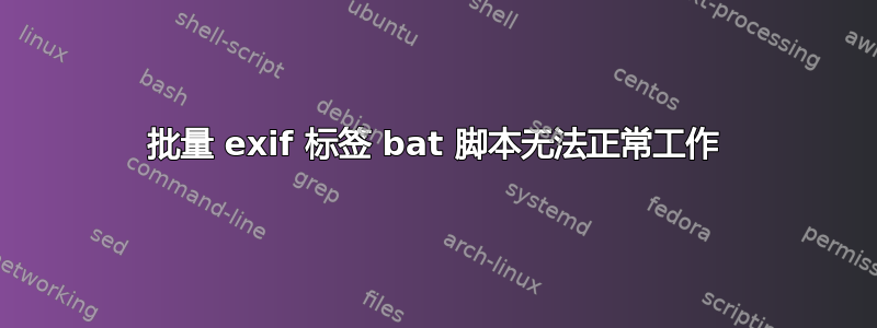 批量 exif 标签 bat 脚本无法正常工作