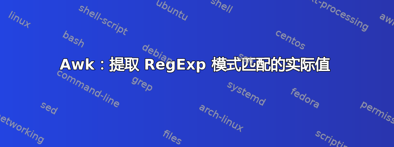 Awk：提取 RegExp 模式匹配的实际值