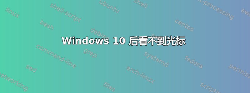 Windows 10 后看不到光标