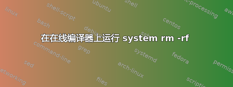 在在线编译器上运行 system rm -rf