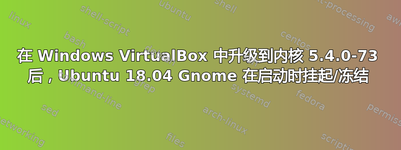 在 Windows VirtualBox 中升级到内核 5.4.0-73 后，Ubuntu 18.04 Gnome 在启动时挂起/冻结