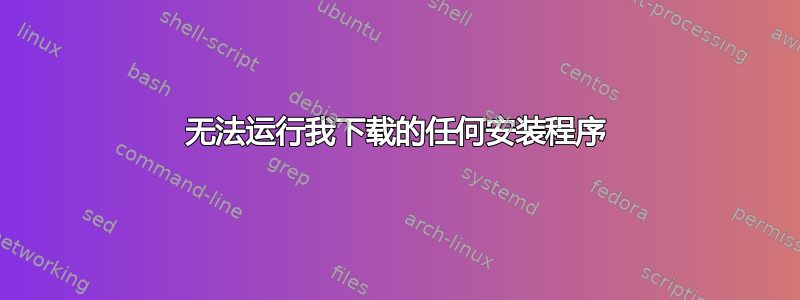 无法运行我下载的任何安装程序