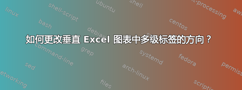 如何更改垂直 Excel 图表中多级标签的方向？