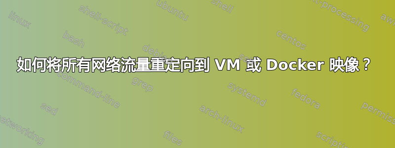 如何将所有网络流量重定向到 VM 或 Docker 映像？