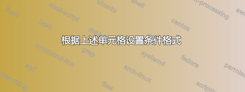 根据上述单元格设置条件格式