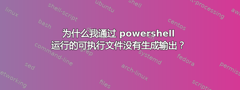 为什么我通过 powershell 运行的可执行文件没有生成输出？