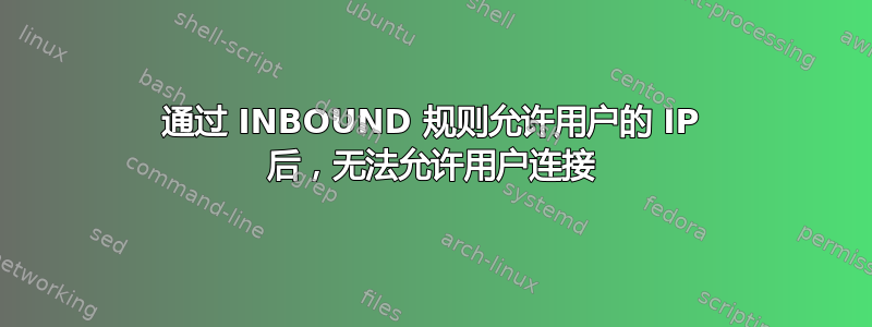 通过 INBOUND 规则允许用户的 IP 后，无法允许用户连接