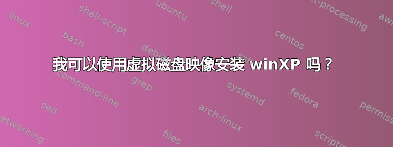 我可以使用虚拟磁盘映像安装 winXP 吗？