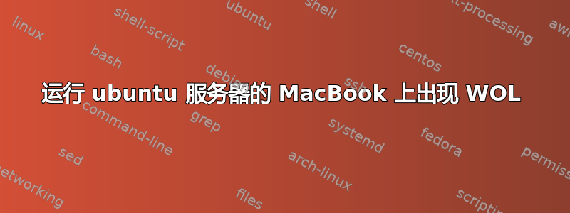 运行 ubuntu 服务器的 MacBook 上出现 WOL