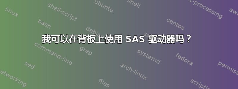 我可以在背板上使用 SAS 驱动器吗？