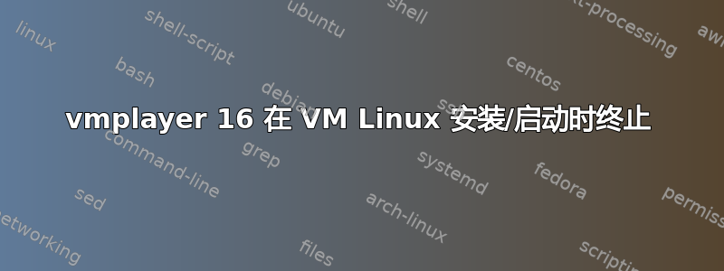 vmplayer 16 在 VM Linux 安装/启动时终止